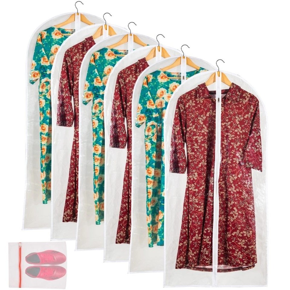 24 Pcs Clear Garment Bags 24x48‎ Inch Plastic Hanging Clothing Covers Set UA1282